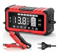 Husgw 20A Chargeur Batterie Voitures, 12v/24v Chargeur Intelligent Batterie avec Automatique Réparation Fonction et Écran LCD, Chargeur Batterie Lithium pour Voiture Moto Camion,AGM,Gel,SLA