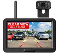 Husgw Caméra de Recul sans Fil, 5" Moniteur HD 1080P, Caméra de Recul Kit Vision Nocturne, Installation Rapide, Signal Numérique Stable, Lignes de Guidage, IP68 pour Voiture/SUV/Camping-Car/Remorque