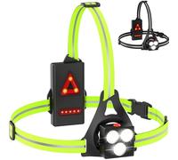 Husgw Lampe de Course à Pied, 120° LED Réglable Lampe Pectorale Running, Rechargeable USB, 500 Lumens Lumiere pour Courir, Éclairage Étanche avec Double Bandes Réfléchissantes pour Jogging Randonnée