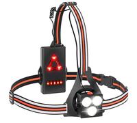 Husgw Lampe Running, 500 Lumens Lampe de Course à Pied avec LED Réglable à 120°, Étanche IP65 Lampes Pectorale Running pour Jogging Sports Extérieur - Rouge orangé