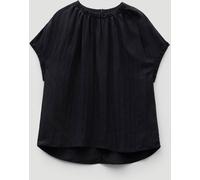 Hush Hush Black Gathered Crew Neck Short Sleeve Top