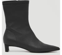 Hush Hush Black Leather Sock Fit Boots