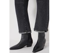 Hush Hush Black Leather Square-Toe Boots