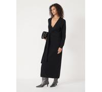 Hush Hush Black Merino V-Neck Tie Detail Dress Black S-M (EU 36-42)