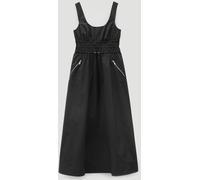 Hush Hush Black Technical Gathered Midi Dress Black EU 36 (UK 8)