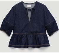 Hush Hush Blue Betty Barrel Sleeve Denim Top