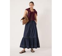 Hush Hush Blue Betty Tiered Denim Midi Skirt Blue XS (EU 34-38)