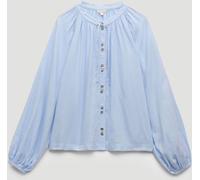 Hush Hush Blue Elsa Gathered Linen Beach Shirt Blue mediumlarge