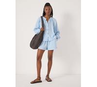 Hush Hush Blue Ernie Gathered Linen Beach Shorts Blue mediumlarge