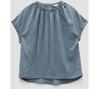 Hush Hush Blue Gathered Crew Neck Short Sleeve Top