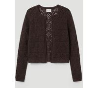 Hush Hush Brown Crochet Cotton Edge to Edge Cardigan