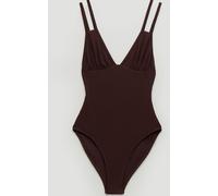 Hush Hush Brown Dina Crinkle Double Strap Swimsuit