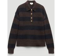 Hush Hush Brown Drew Wool Blend Relaxed Rugby Jumper