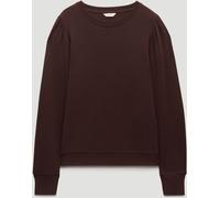 Hush Hush Brown Emily Puff Sleeve Cotton Jersey Top