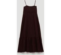 Hush Hush Brown Leni Shirred Linen Beach Dress Brown M-L (EU 40-46)