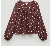 Hush Hush Brown Printed Airflow V-Neck Blouse