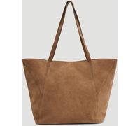 Hush Hush Brown Saffie Suede Panel Tote Bag