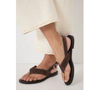 Hush Hush Brown Zenya Suede Toe Post Sandals