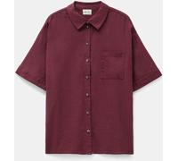 Hush Hush Burgundy Red Lana Linen Blend Shirt Burgundy Red Small