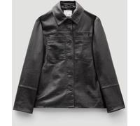 Hush Hush Chocolate Brown Kelly Croc Effect Leather Jacket