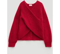 Hush Hush Fiery Red Betty Fluffy Cross Front Wool Blend Jumper