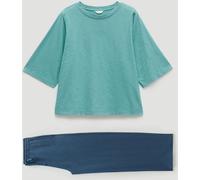 Hush Hush Green Midy Cotton Slub Contrast Cord Pyjamas