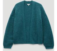 Hush Hush Green Waffle Stitch Edge to Edge Alpaca Wool Blend Cardigan