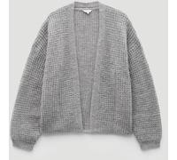 Hush Hush Grey Waffle Stitch Edge to Edge Alpaca Wool Blend Cardigan