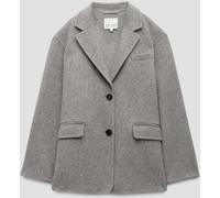 Hush Hush Light Grey Pure Wool Double Faced Blazer