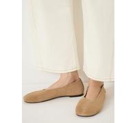 Hush Hush Natural Bertie Round Toe Suede Ballet Flats Natural EU 41 (UK 8)