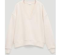 Hush Hush Natural Cleo V-Neck Cotton Sweatshirt