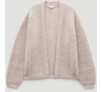 Hush Hush Natural Waffle Stitch Edge to Edge Alpaca Wool Blend Cardigan