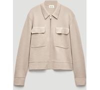 Hush Hush Natural Wool Blend Zip Front Cardigan