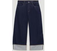 Hush Hush Navy Blue Faith Turn Up Barrel Leg Jeans