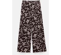 Hush Hush Palm Print Chocolate Printed Linen Blend Trousers