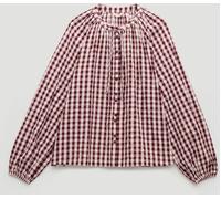 Hush Hush Red Elsa Gathered Gingham Beach Shirt Red L-XL (EU 44-50)