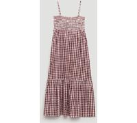 Hush Hush Red Leni Shirred Gingham Beach Dress Red S-M (EU 36-42)