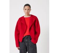 Hush Hush Red Pure Wool Double Faced Collarless Jacket