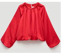 Hush Hush Red Satin Bubble Hem Top