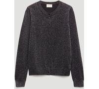 Hush Hush Silver Crew Neck Slim Fit Metallic Cardigan