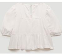 Hush Hush White Alva Puff Sleeve Linen Beach Top