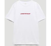 Hush Hush White Long Story Short Slogan T-Shirt