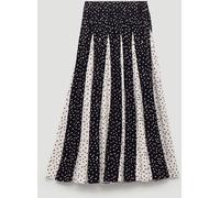 Hush Hush White Oti Polka Dot Godet Midi Skirt White S (EU 36-38)