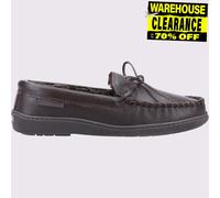 Hush Puppies Pantoufles Ace – Cuir, mousse mémoire – Marron, Hommes