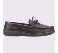Hush Puppies Pantoufles Ace – Cuir, mousse mémoire – Marron, Hommes