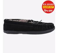 Hush Puppies Ace Hommes Cuir MEMORY FOAM Confort Lounge Pantoufles Noires