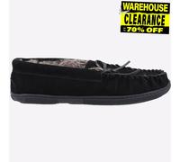 Hush Puppies Ace Hommes Cuir MEMORY FOAM Confort Lounge Pantoufles Noires