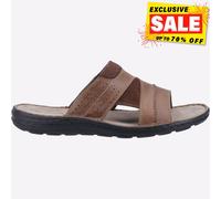 Hush Puppies Archer Hommes Cuir à Enfiler Été Quotidien Sandales Plage Fauve