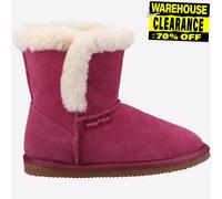 Hush Puppies Ashlynn Junior Cuir Fausse Fourrure Bottines Rose
