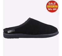 Hush Puppies Ashton Cuir Daim Mémoire Mousse Pantoufles Noir